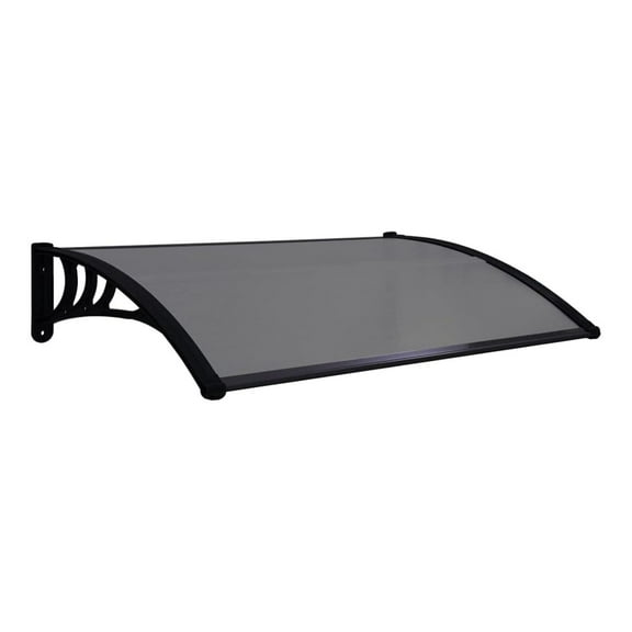 Door Canopy Black 47.2"x31.5" PC ，Outdoor Door Window Awning Canopy Patio Cover Rain Snow Protection