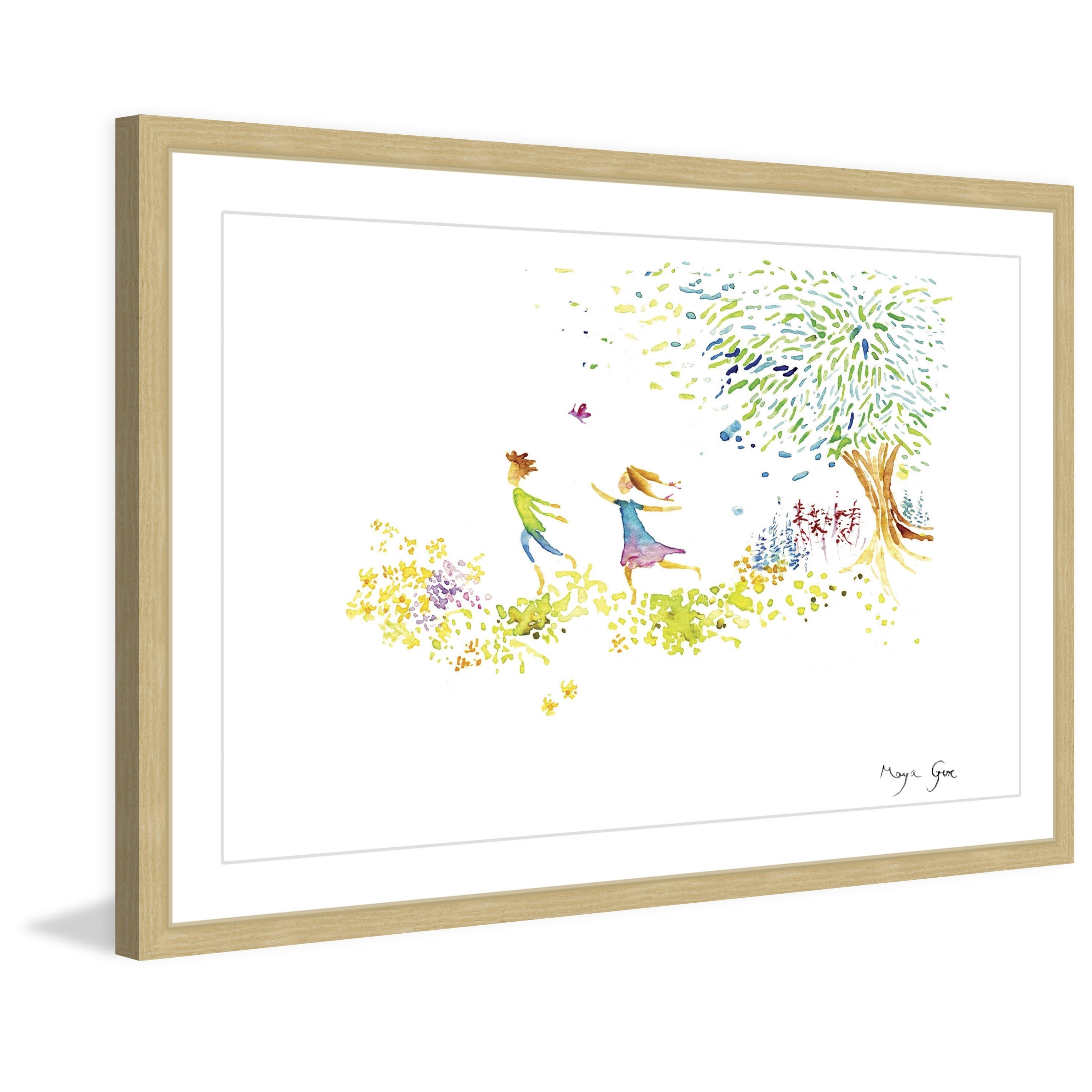 Marmont Hill "Girl and Boy" by Maya Gur Framed Painting Print