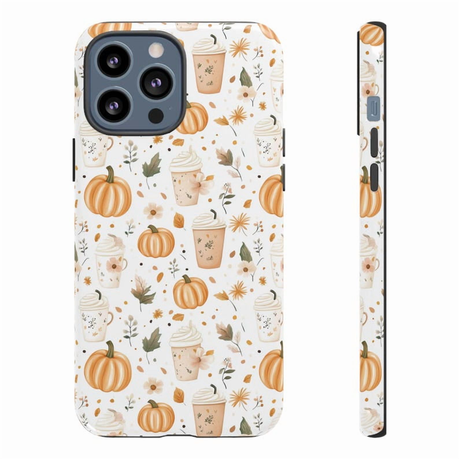 Pumpkin Latte Fall Phone Case – Autumn Coffee Aesthetic Cover, Cute Halloween Gift, Compatible with iPhone 16/15/14 Pro Max