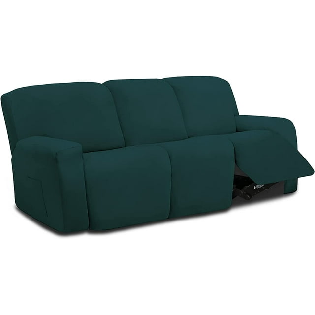 8 Pieces Microfiber Stretch Sectional Recliner Sofa Slipcover Soft