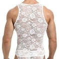 thumbnail image 3 of Hfnxid Men's Boxer Briefs,Men's Solid Color Sexy Tight Fitting Sleeveless Lingerie Tops, 3 of 6