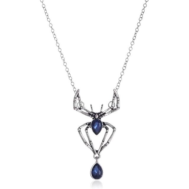 Collier Araignée Gothique Vintage pour Femmes - Pendentif Halloween - Bijou Reptile Style Punk - Collier Charme Araignée