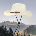 thumbnail image 2 of FUZHIQ Womens Mens Wide Brim Straw Panama Hat Fedora Summer Beach Sun Hats UPF Straw Hat for Women,One Size, 2 of 9
