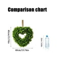 thumbnail image 2 of Artificial Green Leaves Wreath for Front Door Heart Shaped Simulation Garland Shell Grass Boxwood Wreath for Home Wall Window Farmhouse Hanging Decoration 16 Inch, 2 of 9