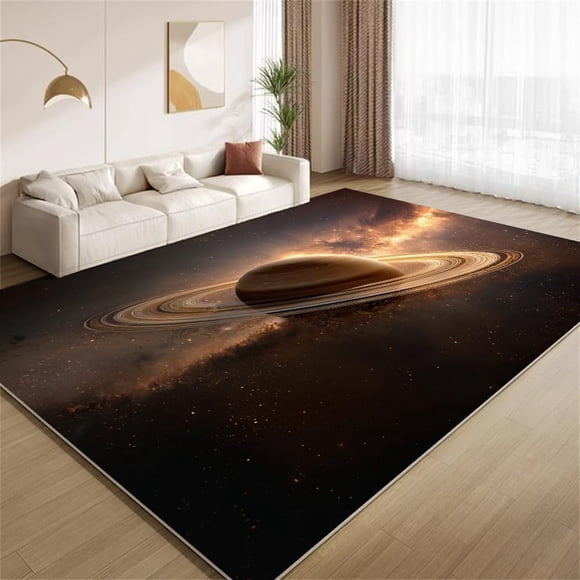 Galaxy Space Area Rugs, 3D Starry Sky Carpet, Washable Non Slip Low Pile Soft Rug for Living Room Bedroom Decor Mat 2x3ft