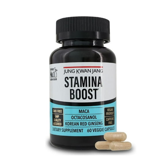 JungKwanJang Stamina Boost Capsules for Energy & Fatigue Support with Korean Red Ginseng & Maca*