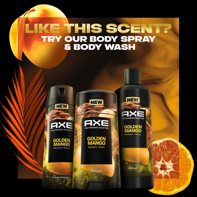 Axe Fine Fragrance Collection Men's Deodorant Stick, Golden Mango Aluminum-Free, 2.6 oz