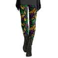 thumbnail image 2 of BOOMILK Mardi Gras Leggings for Women Trendy Print Elastic High Waisted Legging Plus Size Party Carnival Skinny Pants, 2 of 4