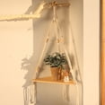 thumbnail image 3 of 1/2/3-tier Floating Wall Shelf Wood Triangle Corner Display Stand Boho Home Decoration Living Room Bedroom Wall Hanging Decor, 3 of 10