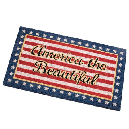 America The Beautiful Red White Blue Patriotic Front Door