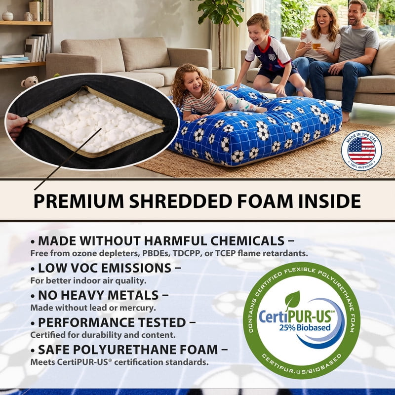 Sensory Crash Pad for Kids & Adults,Soft Landing Crash Mat with Foam Blocks,Removable and Washable Cover,Non-Slip Bottom for Jumping, Relaxing & Play,36" x 36"