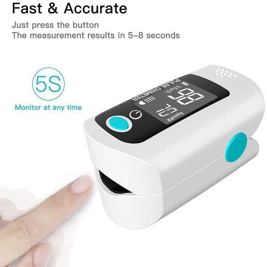 Cooligg Finger Pulse Oximeter Heart Rate Monitor Blood Oxygen Sensor Meter LED Display White - image 3 of 9