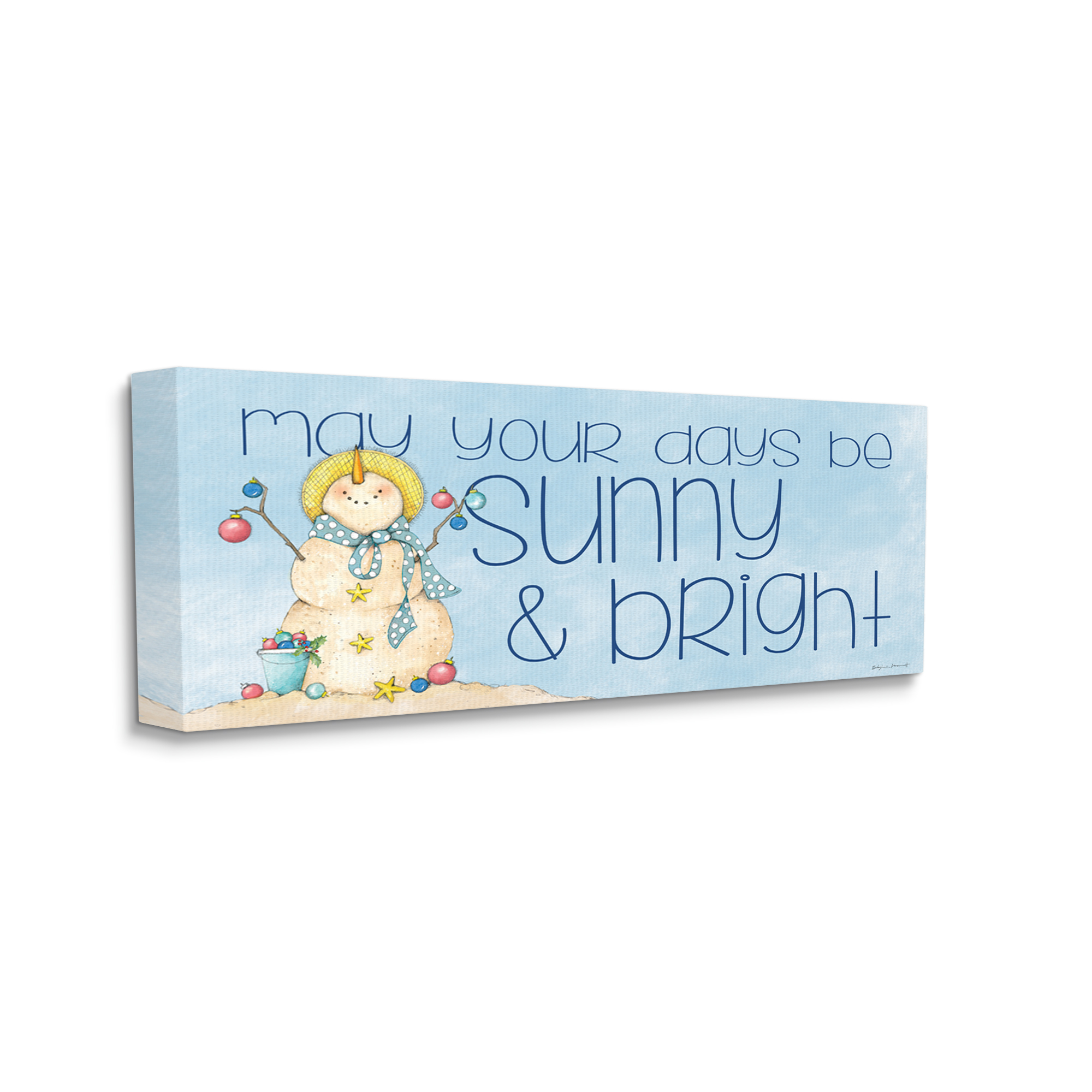 Stupell Industries Days Sunny and Bright Beach Sand Winter Snowman, 40 x 17, Design by Stephanie Workman Marrott