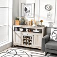 thumbnail image 4 of Buffet Server Sideboard, Console Table, Wood Dining Table, Cupboard Table with 2 Cabinets, 1 Drawer and 9 Wine Cabinets, Storage Organizer Kitchen and Dining Room (Gray), 4 of 10