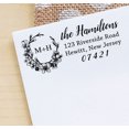 thumbnail image 3 of Printtoo Floral Wreath Silhouettes Address Invitation Wood Mounted Rubber Stamp Gift, 3 of 6