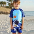 thumbnail image 2 of MEZZALL Summer Toddler Boys Girls Short Sleeve Cartoon Prints 2PCS Swimwear Beach Swimsuit Bikini 5-6 Years Cozy Kids Wear, 2 of 6