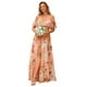 thumbnail image 1 of Vestido de dama de honor Ever-Pretty de chifón con hombros descubiertos, color melocotón US6, 1 of 6