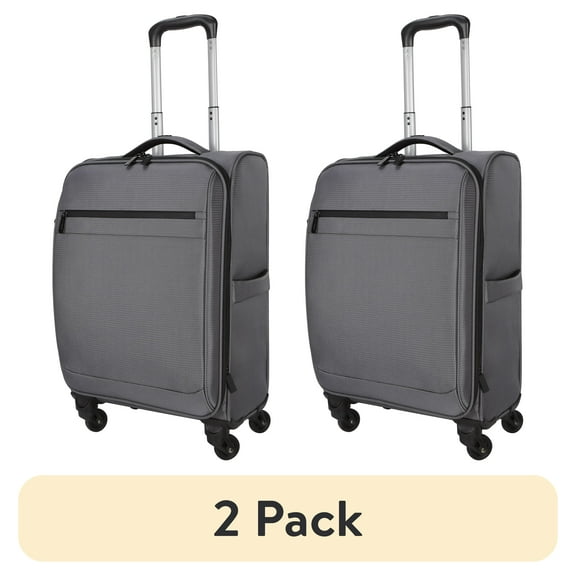 (2 pack) Protege Gravity Free 20" Softside Upright Carry-On Luggage, Gray