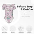 thumbnail image 6 of Naloa Llama Unicorn and Rainbow Women's Short-Sleeved Onesie, One-Piece Swimsuit for Parties, dates, clubs - X-Large, 6 of 9