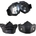 thumbnail image 1 of Birdz Eyewear Skylark Goggle + Skull Combo Black w/ Clear Lens Motorcycle Goggles Detachable Masks, 1 of 3