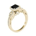 thumbnail image 4 of Aonejewelry 1.50 Carat Princess Cut Natural Black Diamond In Center and White Diamond On Side Engagement Ring Women Crafted In 10K Solid Rose White Yellow Gold, 4 of 7