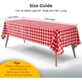thumbnail image 2 of Picnic Table Cover - 12 Pack Premium Rectangle Plastic Tablecloth - Red & White Checkered BBQ Table Cover - Gingham Checkerboard Disposable Tablecloth 54" x 108" Rectangle, 2 of 6