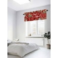thumbnail image 3 of Christmas Bird Valances for Windows, Poinsettia Floral Holly Fruit Xmas Ball Red Light Filtering Window Treatment Valances, Rod Pocket Small Curtains for Kitchen/Bathroom, 42"x12", 3 of 9