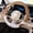 Coffee Color, variant on 25th Anniversary Car Steering Wheel Cover, Mischievous Bear Fashion Creative Cartoon Cute Steering Wheel Cover, Cool and Breathable Sweat Absorbent Anti-Slip, Suitable for Cars, Car Interior Set