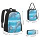 thumbnail image 2 of Easygdp Dolphin Mochila para Niños y Niñas con Set de Caja de Almuerzo y Estuche para Lápices 3 en 1, Mochila Escolar Estampada para Adolescentes, 2 of 7