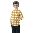 thumbnail image 6 of Cowsor Boy's Button Down Regular Fit Long Sleeve Plaid Casual Shirts, 6 of 7