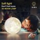 thumbnail image 3 of Lámpara de luna táctil con control remoto de 16 colores, luz nocturna USB para niños, LED regulable 3D con control remoto y soporte de madera., 3 of 4