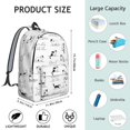 thumbnail image 5 of Cat Line Art White Pattern Backpack for School, Cute School Bag with Adjustable Shoulder Straps and Padded Back, 15.7"x11.8"x5.5", 5 of 5