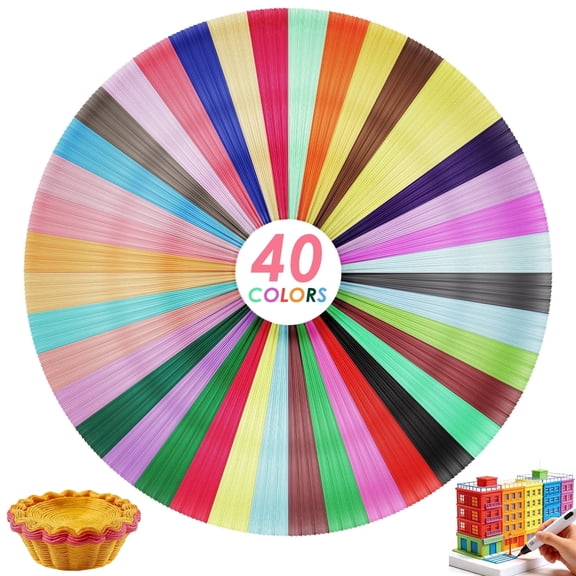 TMWEFUSC 40 Bright Colors 1.75mm 3D Pen PCL Filament Refill, Each Color 16.4ft, Total 656ft 3D Pen Compatible with MYNT3D、My Firs and Most Other 3D Printing Pens