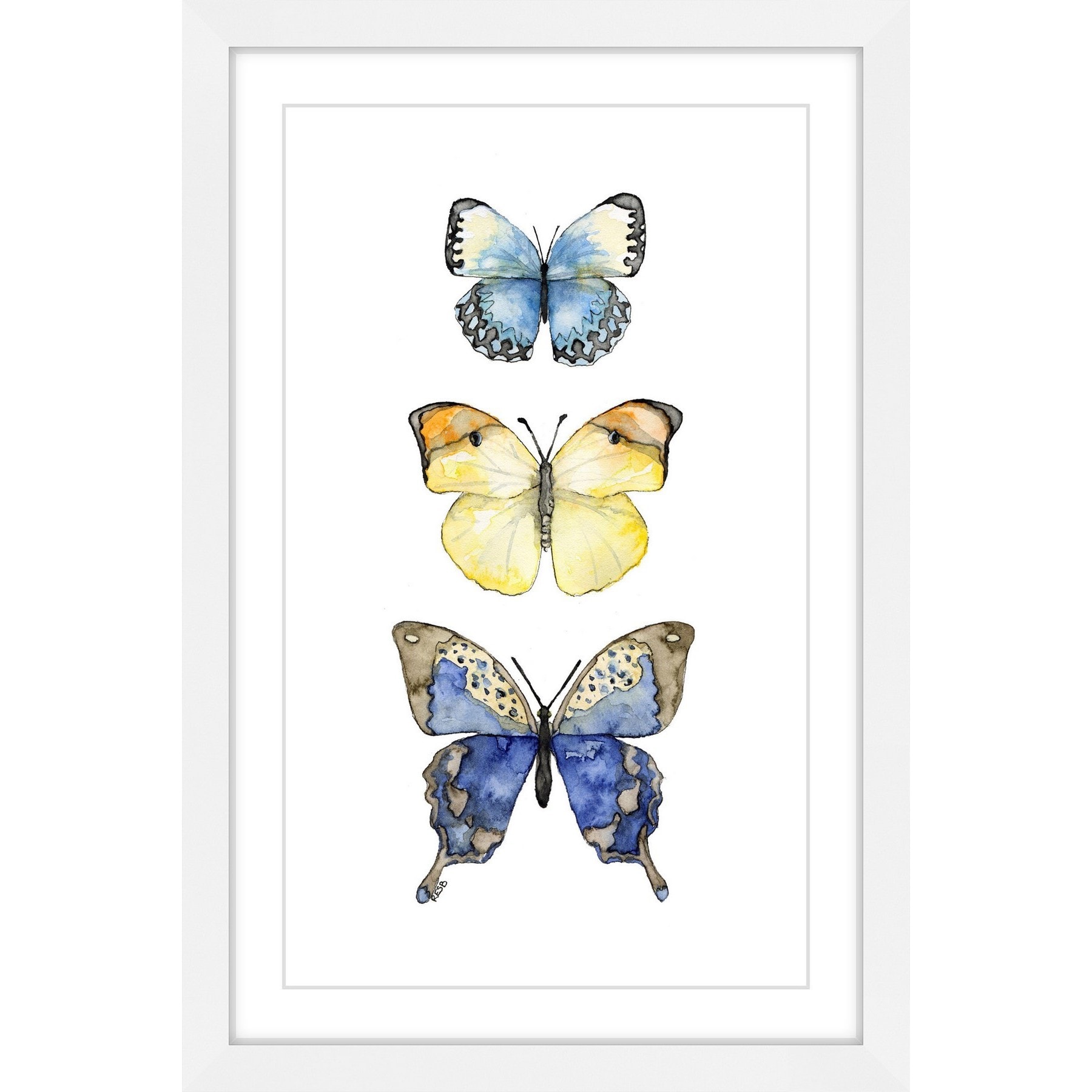 Marmont Hill "Three Butterflies" by Rachel Byler Framed Painting Print