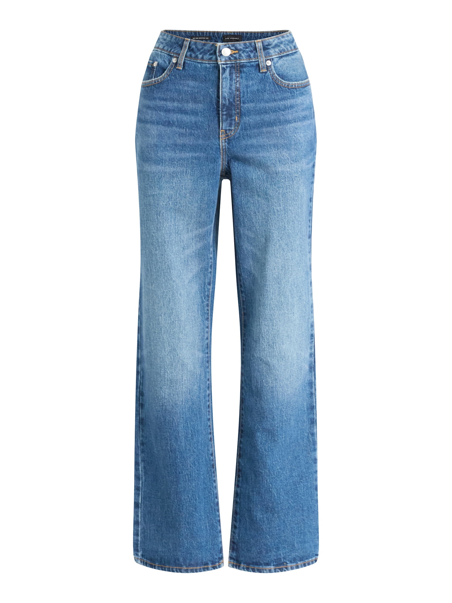 Free Assembly Women's Mid Rise Full Length Bootcut Jeans, 32" Inseam, Sizes 0-20