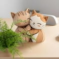 thumbnail image 5 of Wooden Cat Couple Statue 2D Minimalist Animal Desk Decor for Home Office Tabletop Bookshelf Pet Lover Gift Housewarming Living Room Decorations, 5 of 8