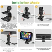 Carpuride Motorcycle CarPlay Screen, Dual 1080P Dash Cameras, IP67 Waterproof, Touch Screen (603D)