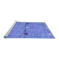 thumbnail image 2 of Ahgly Company Machine Washable Indoor Round Abstract Blue Contemporary Area Rugs, 7' Round, 2 of 4