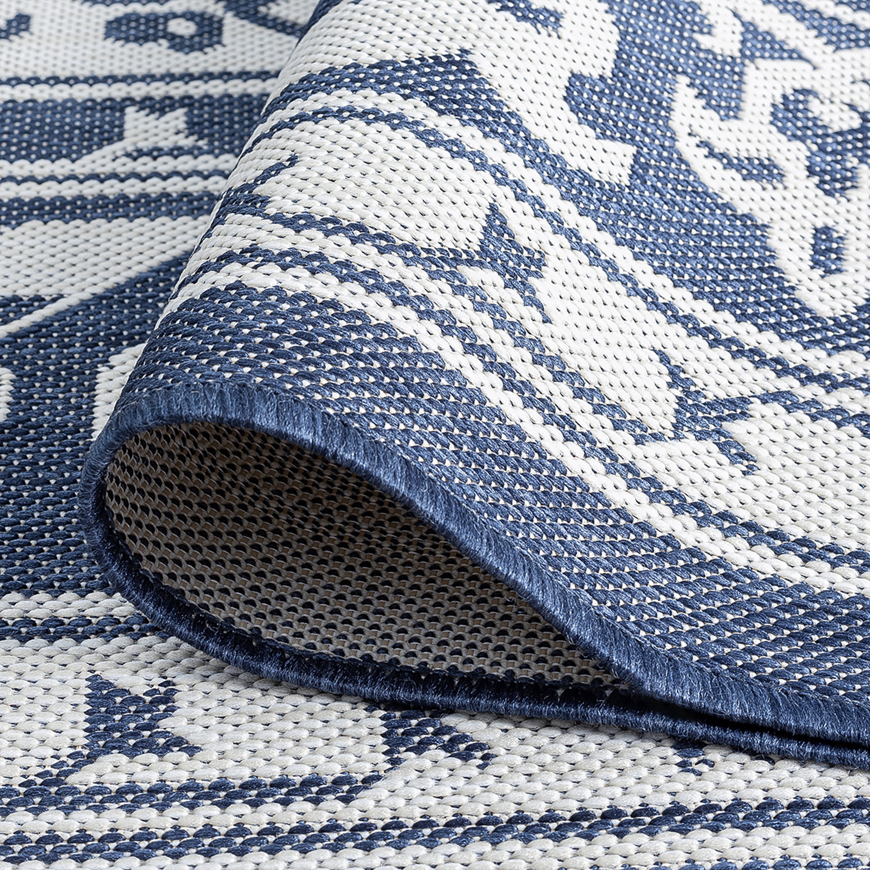 9x12 Water Resistant, Large Indoor Outdoor Rugs for Patios, Front Door Entry, Entryway, Deck, Porch, Balcony | Outside Area Rug for Patio | Navy, Floral | Size: 8'10'' x 12'2''