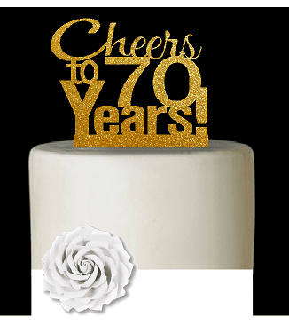 Blumomon Rose Gold Happy 70th Birthday Cake Topper Glitter Happy 70 Cupcake Topper Cheers to 70 Fabulous Cake Decoration for 70th Birthday Party Decoration Supplies