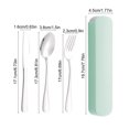 thumbnail image 3 of Stainless Steel Travel Cutlery Set Reusable Flatware With Portable Storage Case For Office Lunch Camping Green, 3 of 6