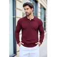 thumbnail image 4 of COOFANDY Mens Knit Polo Shirts Casual Classic Polo Shirts Long Sleeve Collared Sweater, 4 of 6