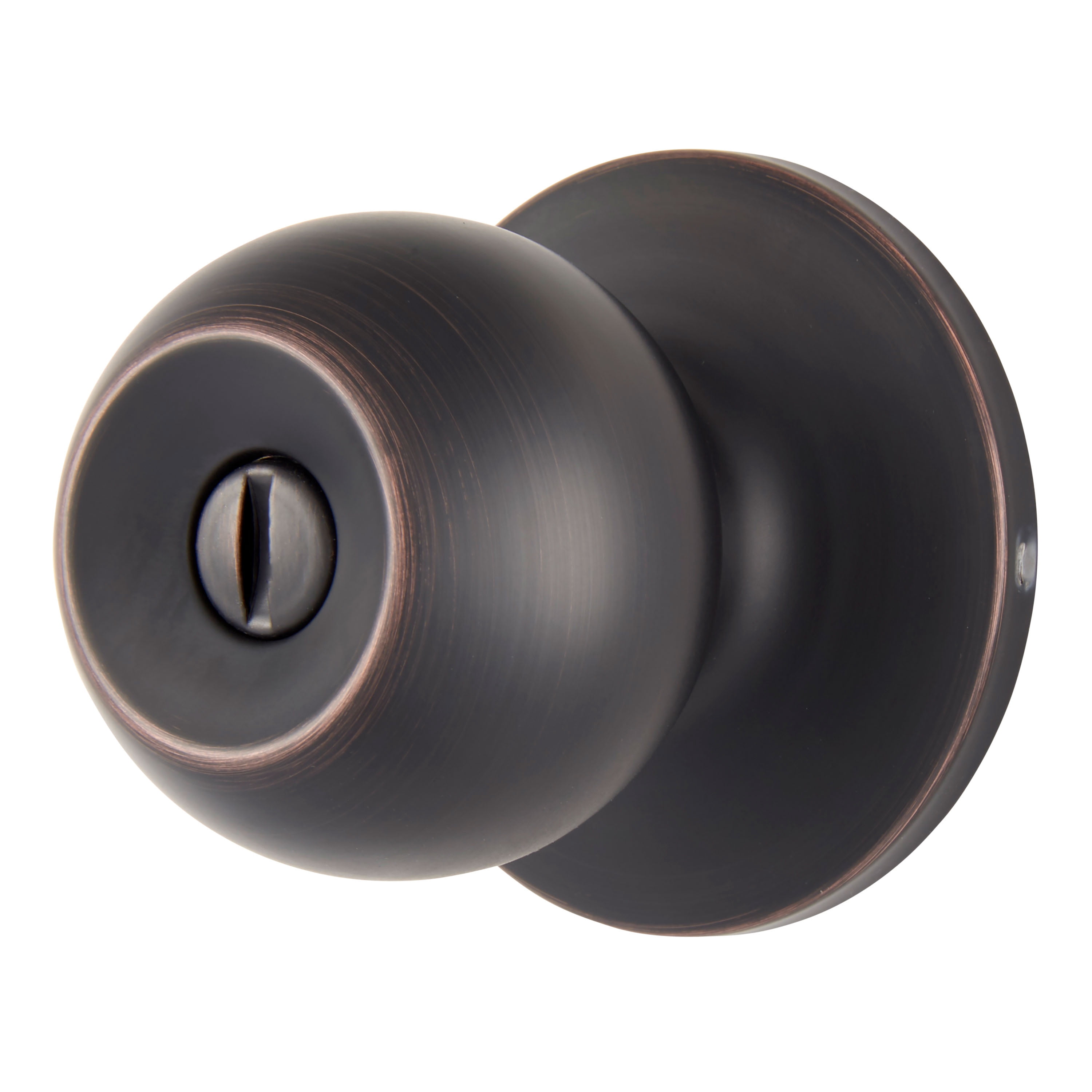 (4 pack) Brinks Privacy Bed/Bath Ball Style Doorknob, Tuscan Bronze Finish