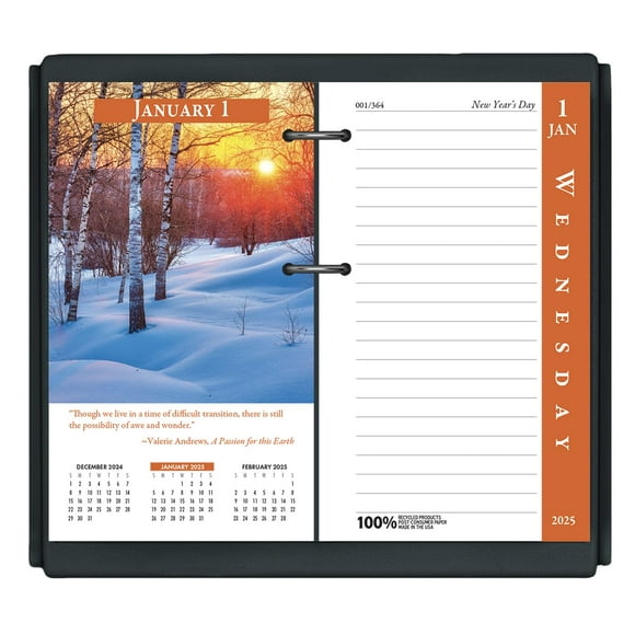 House of Doolittle 2025 Desk Calendar Refill, Daily, Earthscapes, Fits #17 Base, 3.5 x 6 Inches, January - December (HOD417-25)