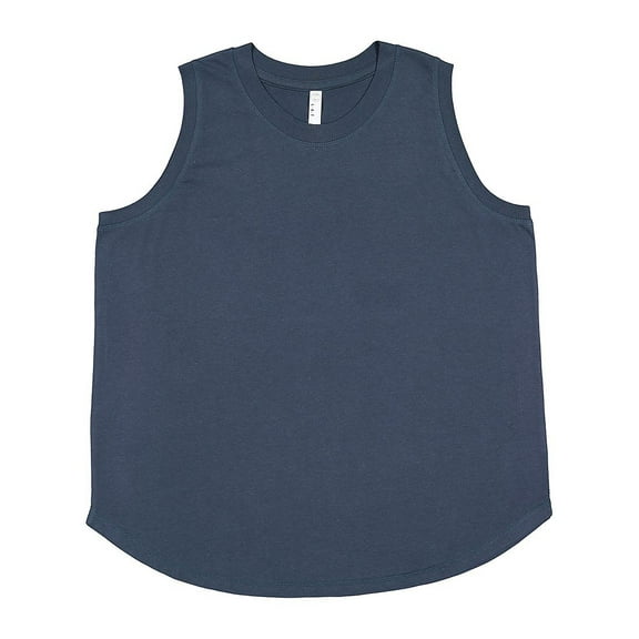 LAT B08038653 Women Curvy Relaxed Fine Jersey Tank Top, Denim - Size 2 - 18 to 20
