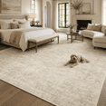 thumbnail image 4 of ARICOEASY 8'x10' Large Distressed Machine Washable Non-slip Rug,Oriental Vintage Traditional Carpets Non Slip Machine Washable Large Rugs, Beige, 4 of 10