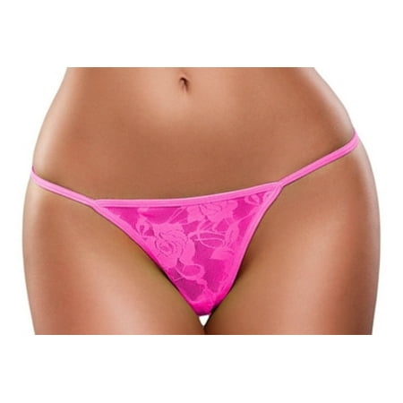 G-string Diva - Magic Silk Diva Neon Pink Lace G-String G808 Pink
