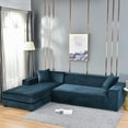 thumbnail image 6 of Stretch Sectional Couch Covers Velvet, L-Shaped Sofa Covers Velvet 2 Piece Soft Furniture Protector with Elastic Bottom for Dogs Cats -Light blue-4-seater + 4-Seater, 6 of 8