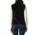 thumbnail image 3 of INSPIRE CHIC Stylish Faux Fur Vest for Women's Zip-Up Sleeveless Fur Jacket for Casual Wear XS Black, 3 of 6