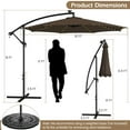 thumbnail image 3 of Costway 96" Coffee Rectangle Cantilever Patio Umbrella, Fade Resistant, 3 of 9